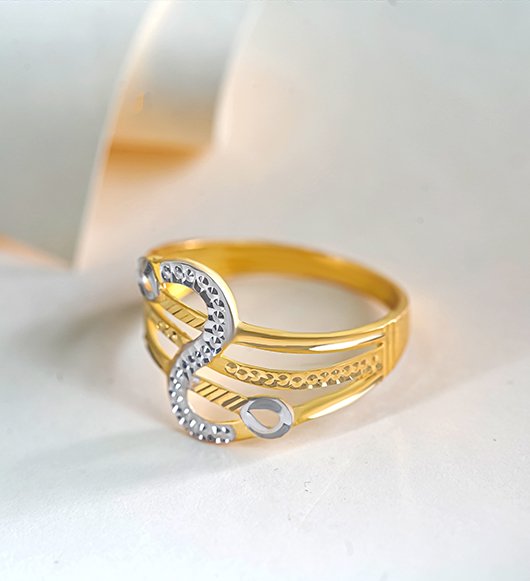 Rose Gold Floral Stackable Band